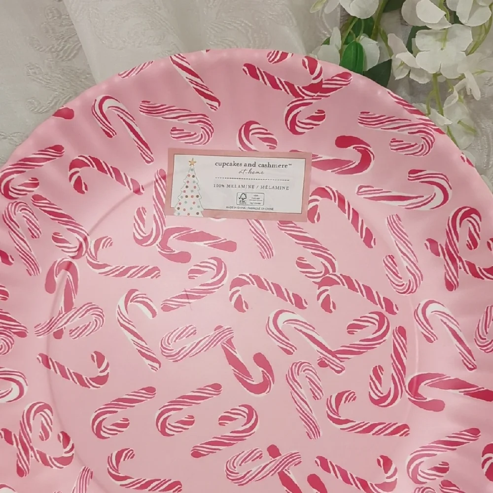 cupcakes & cashmere Pink Candy Cane Platter